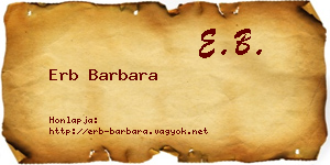Erb Barbara névjegykártya